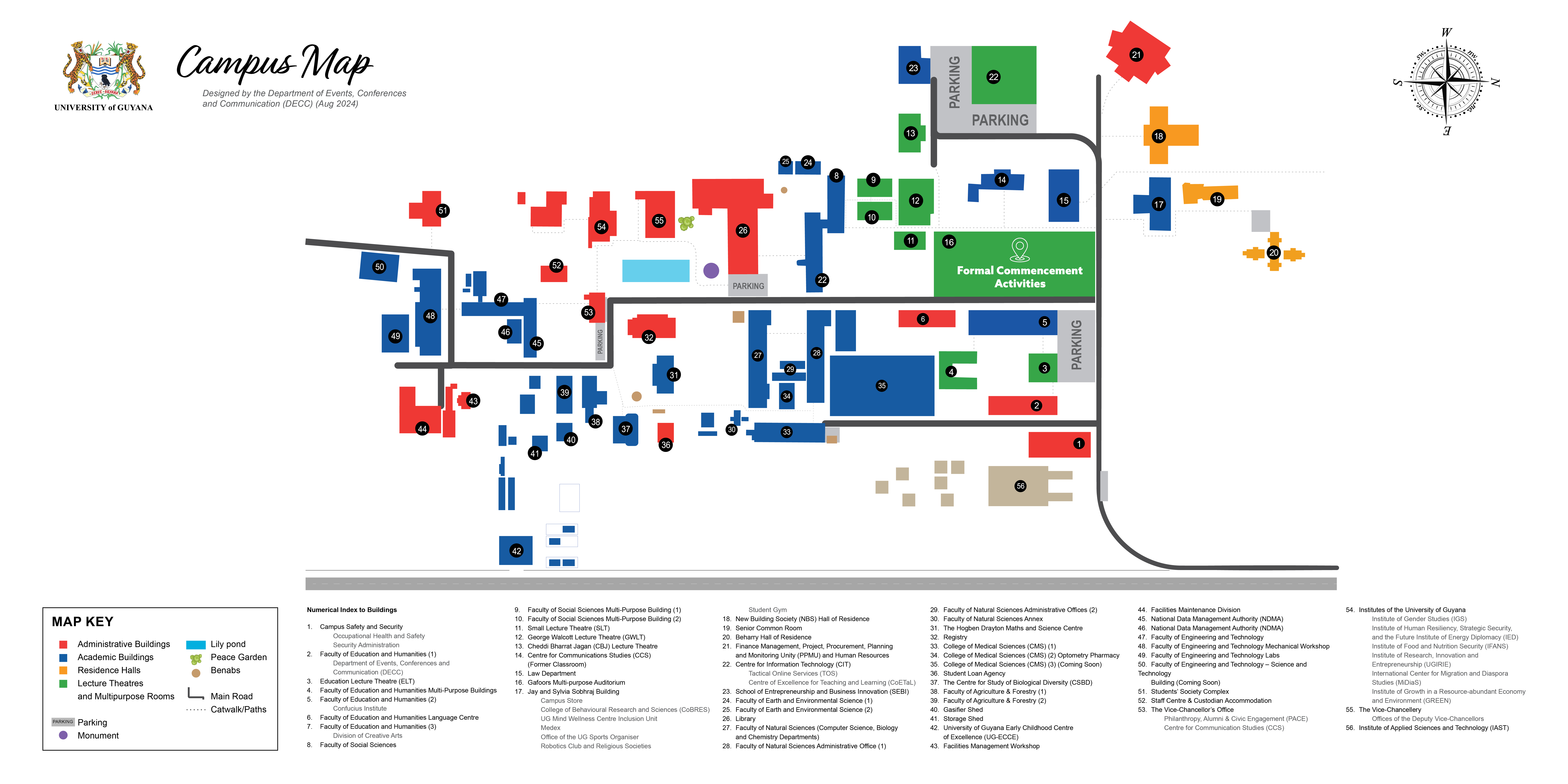 Map of the university campus