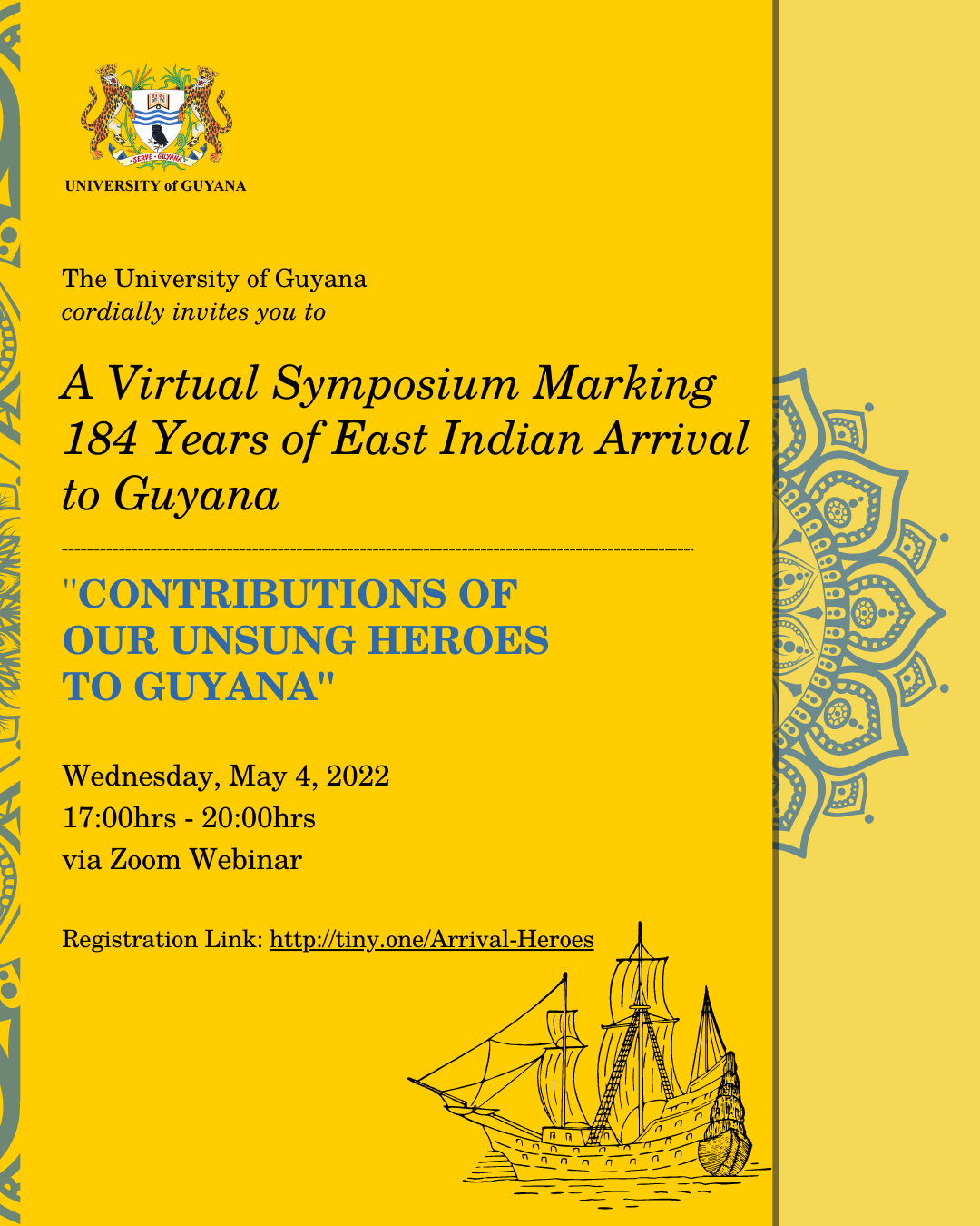 UG to Host Virtual Symposium Commemorating 184 Years of the Arrival of ...